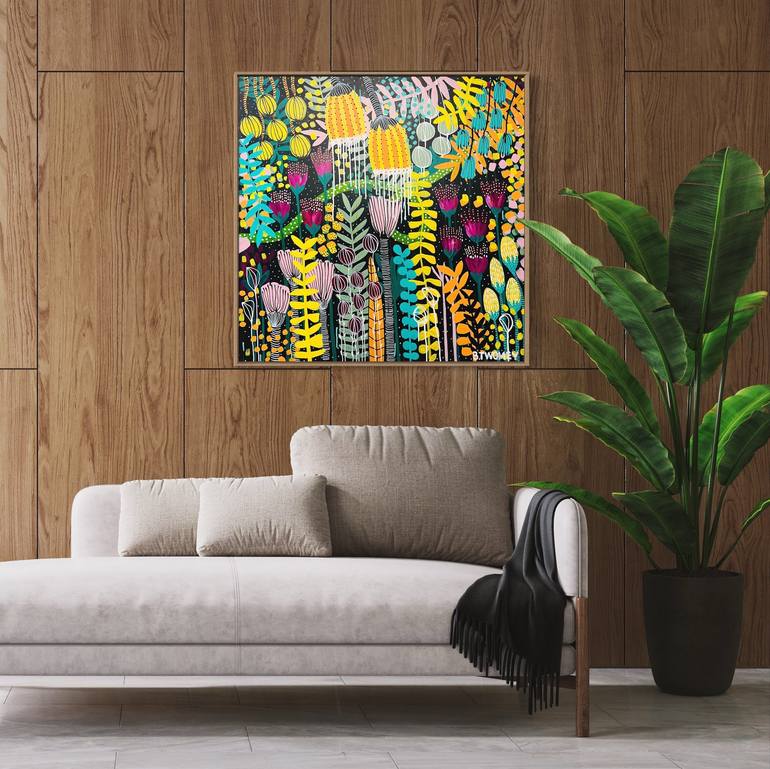 Original Abstract Botanic Painting by Bernadette Twomey