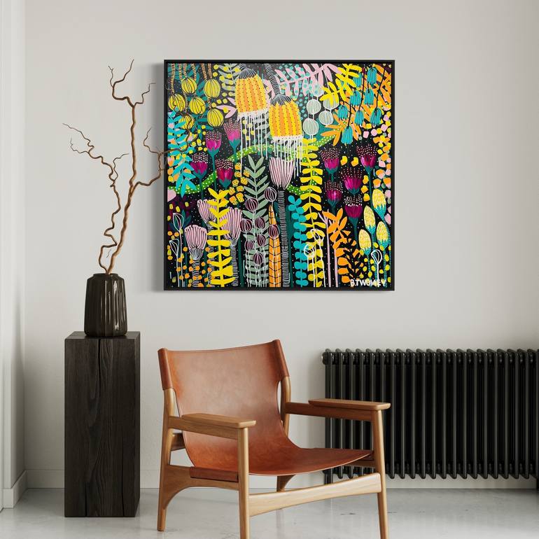 Original Abstract Botanic Painting by Bernadette Twomey