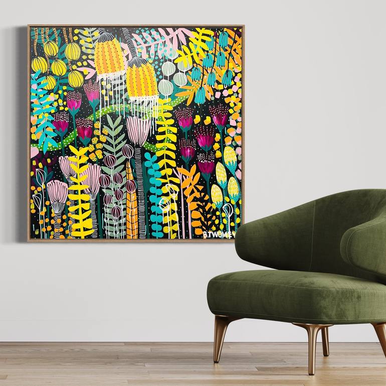 Original Abstract Botanic Painting by Bernadette Twomey