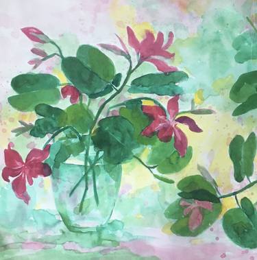 Print of Expressionism Floral Paintings by Phuong Pham