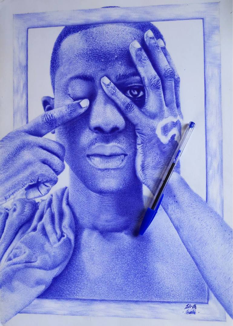 Original Portraiture People Drawing by Acheampong Seth