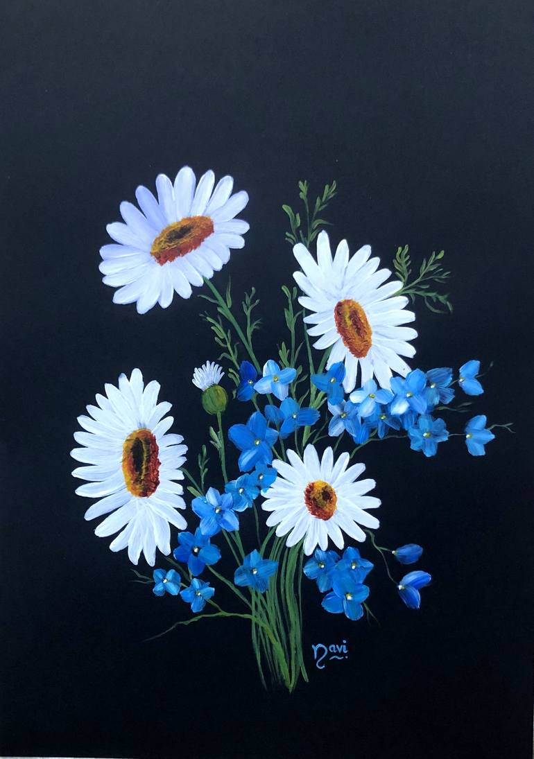 Original Floral Painting by Navita Gujral