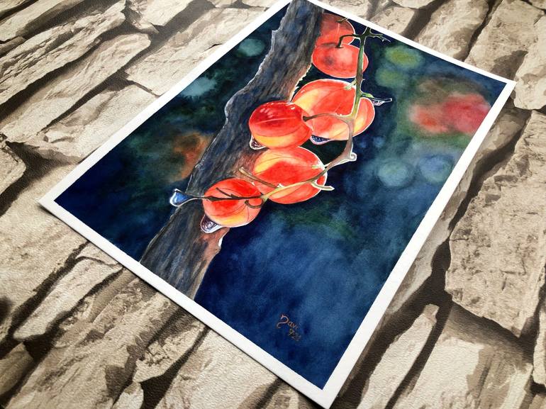 Original Art Deco Floral Painting by Navita Gujral