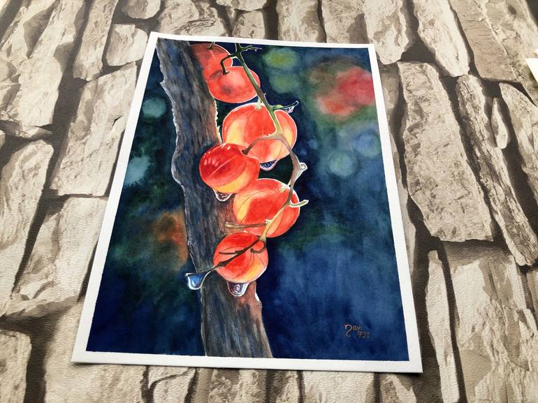 Original Art Deco Floral Painting by Navita Gujral