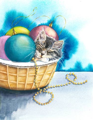 Print of Fine Art Cats Paintings by Yuliya Ozdemir