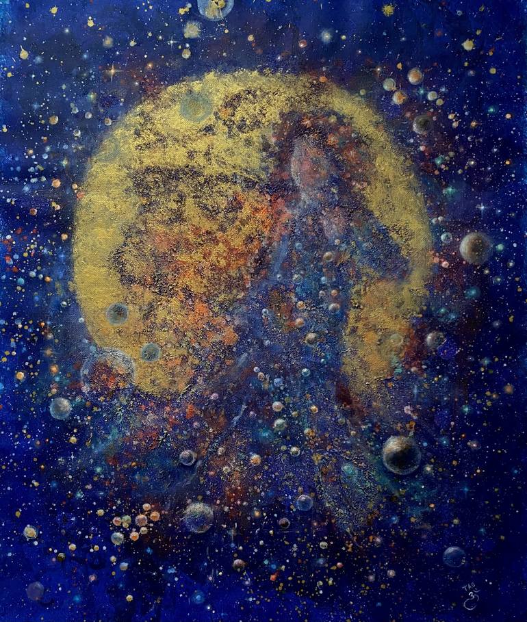 In the golden light of the moon Painting by Tanja Olsson | Saatchi Art