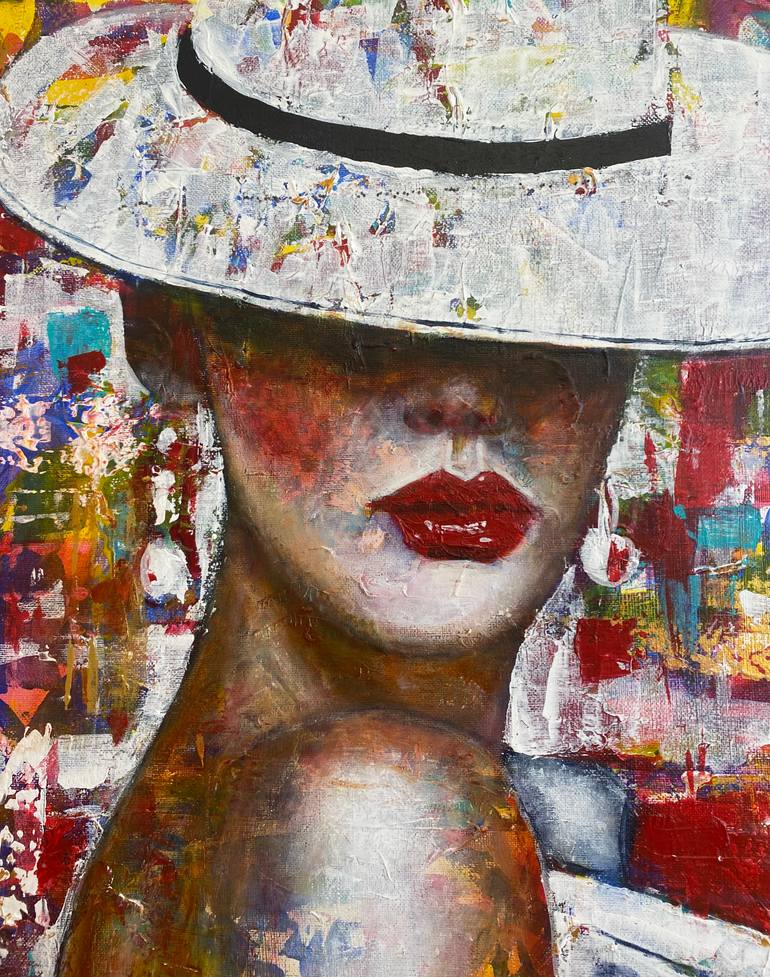 Original Abstract Expressionism People Painting by Tanja Olsson