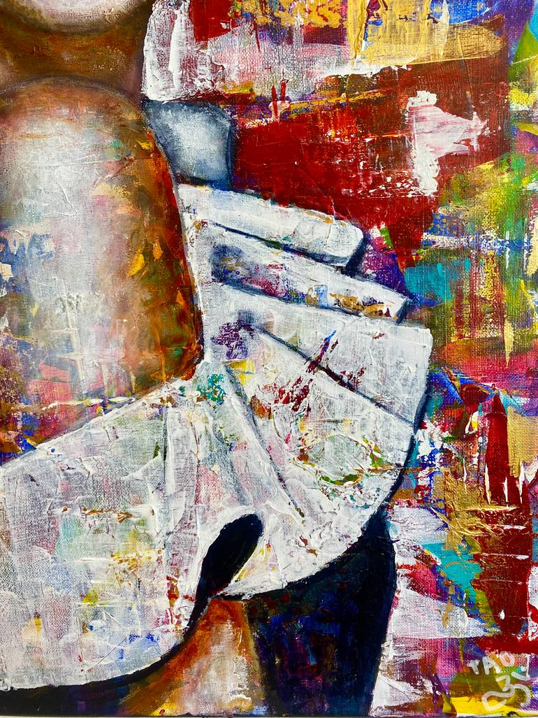 Original Abstract Expressionism People Painting by Tanja Olsson