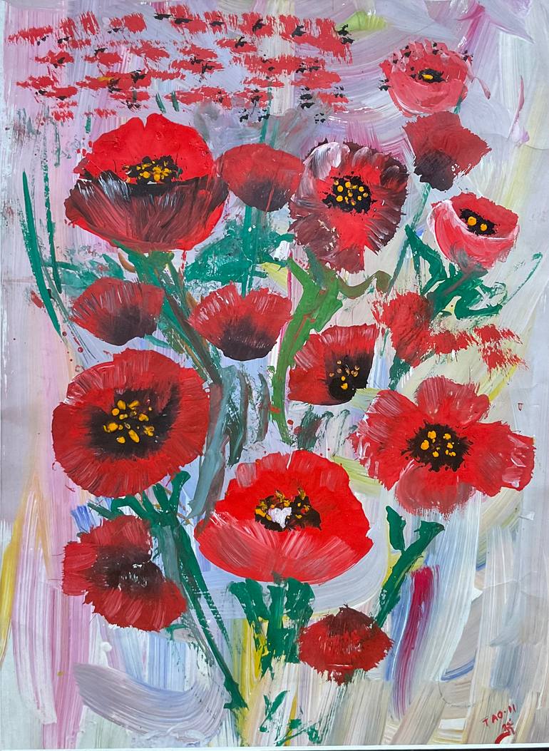 Original Abstract Expressionism Botanic Painting by Tanja Olsson