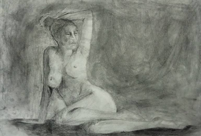 Original Figurative Nude Drawing by Caner ÜNLÜ