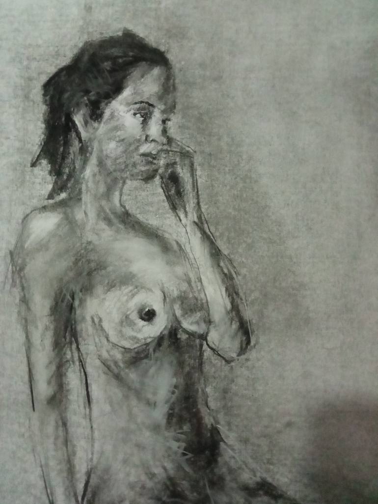 Original Nude Drawing by Caner ÜNLÜ