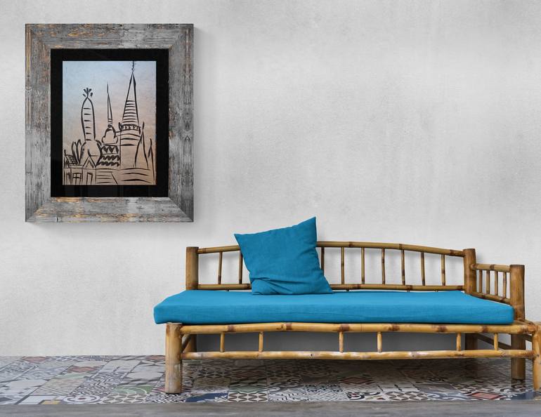 Original Abstract Architecture Painting by Tor Banjapat