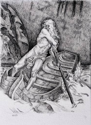 Original Fine Art Classical mythology Mixed Media by Antonello Mirone