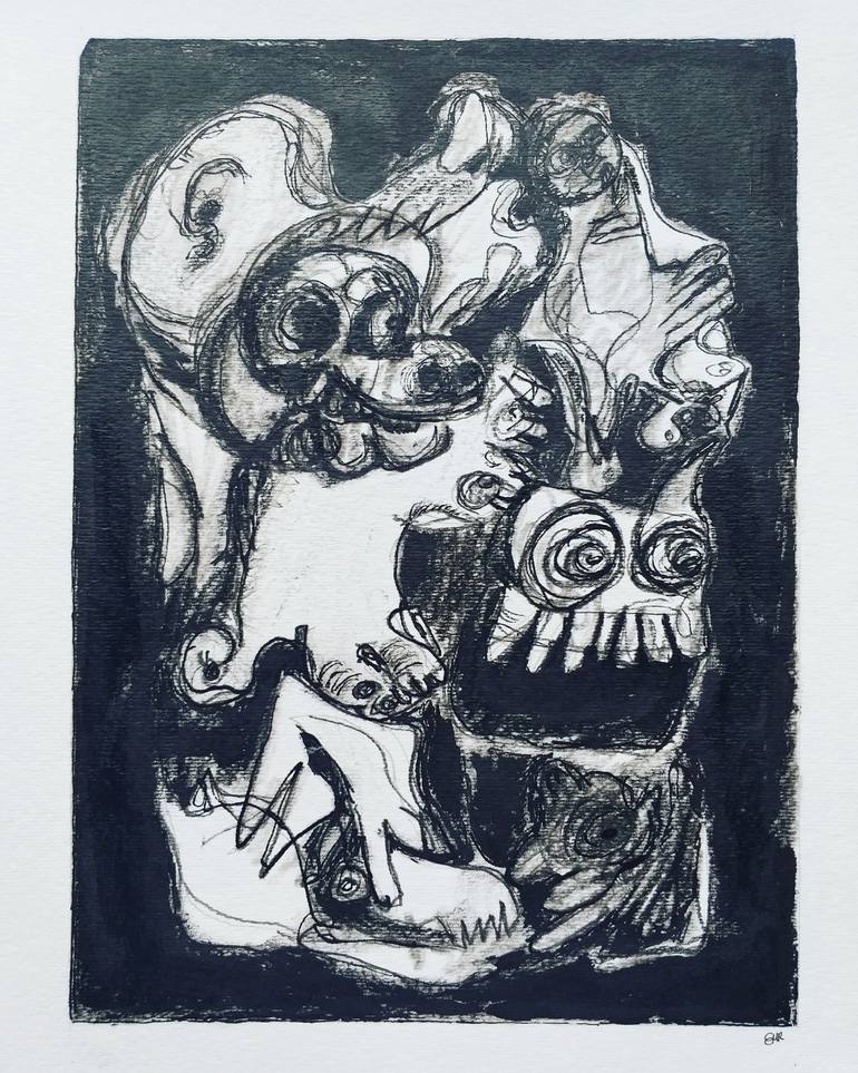 Original Expressionism Fantasy Drawing by Enrique Martinez-Reding