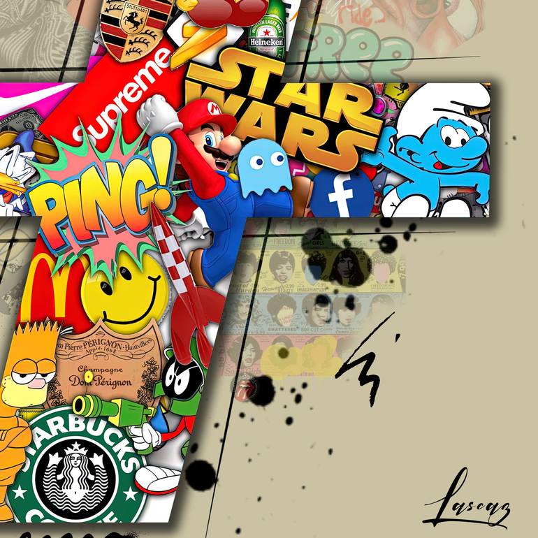 Original Pop Art Comics Mixed Media by Lascaz Pop Art