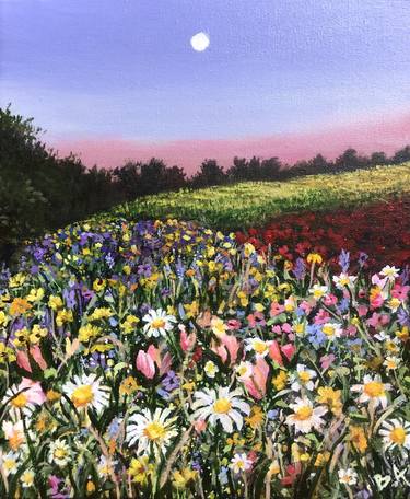 Print of Fine Art Floral Paintings by Bushra Amini