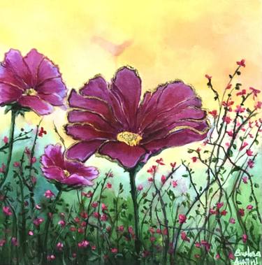 Print of Floral Paintings by Bushra Amini