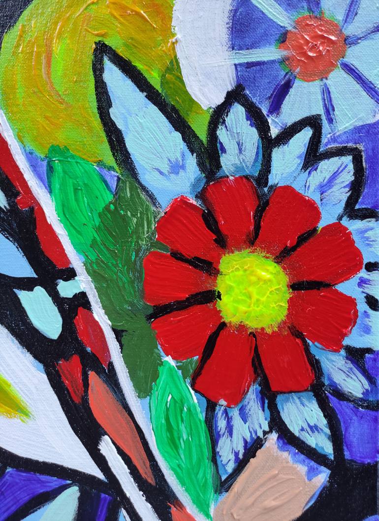 Original Abstract Animal Painting by Elena Vaisman