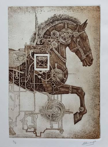 Original Figurative Animal Printmaking by Jose Javier Herrera