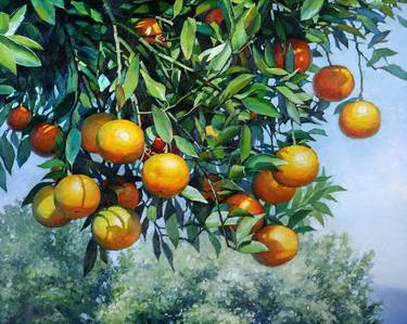 "Seclusion" Tangerine Tree Oil Artwork thumb