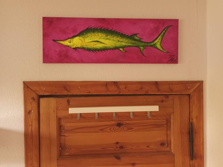 Original Folk Fish Painting by Josta Porter