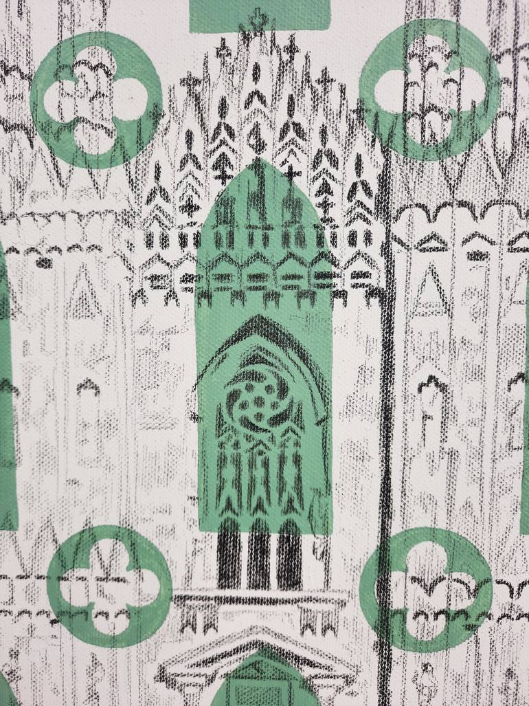 Original Black & White Architecture Painting by Sara Lora