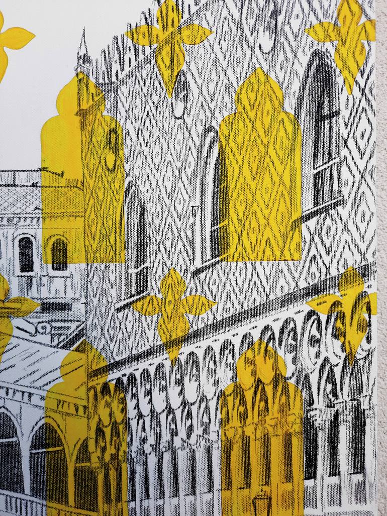 Original Black & White Architecture Painting by Sara Lora