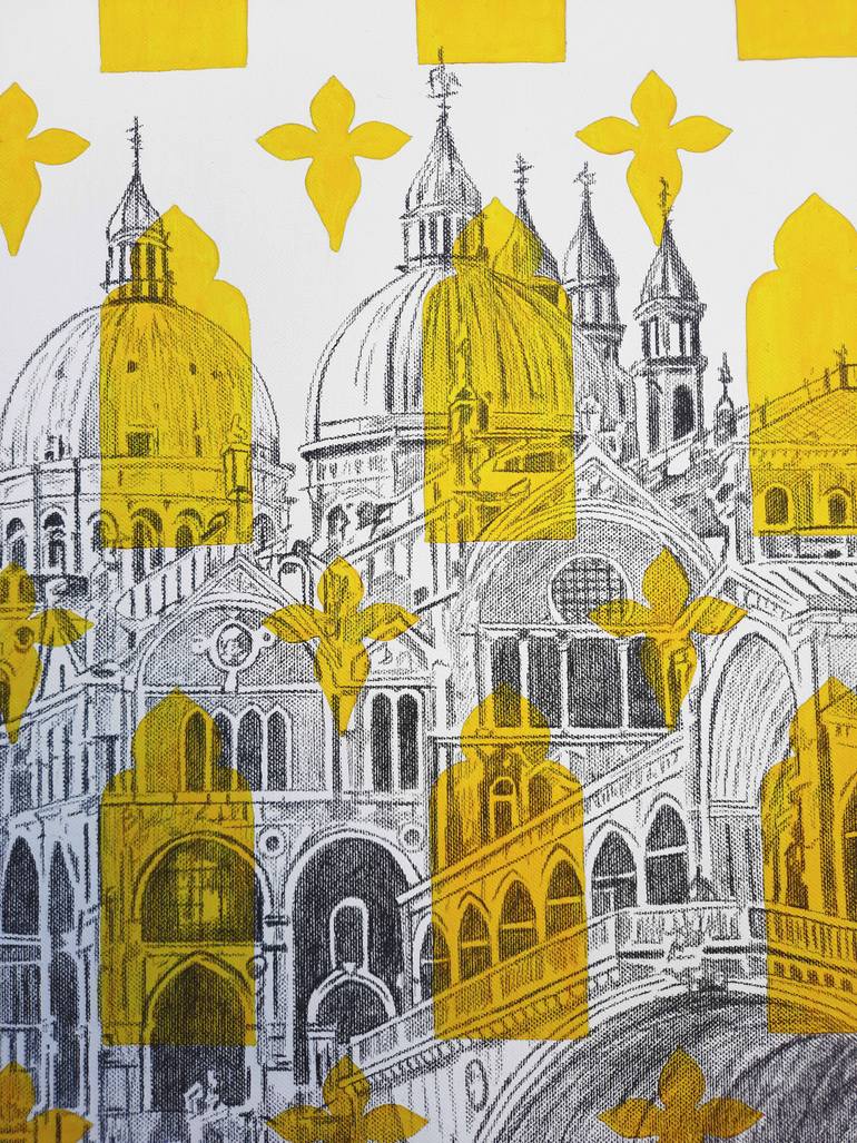 Original Black & White Architecture Painting by Sara Lora