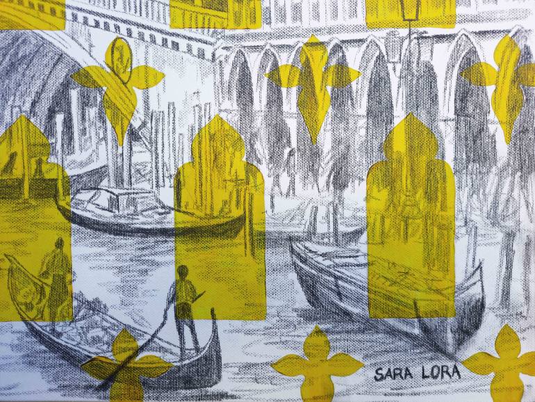 Original Black & White Architecture Painting by Sara Lora