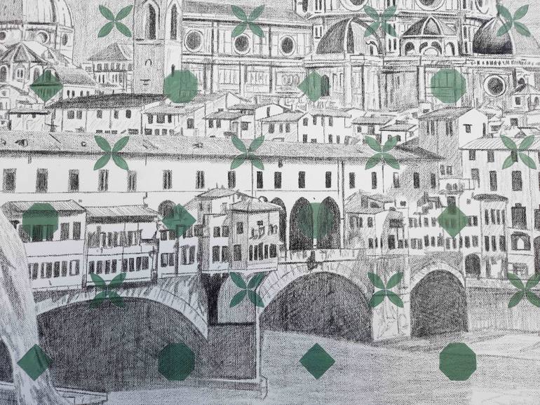 Original Black & White Architecture Painting by Sara Lora