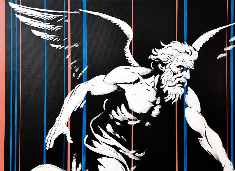 Original Black & White Classical Mythology Painting by Sara Lora