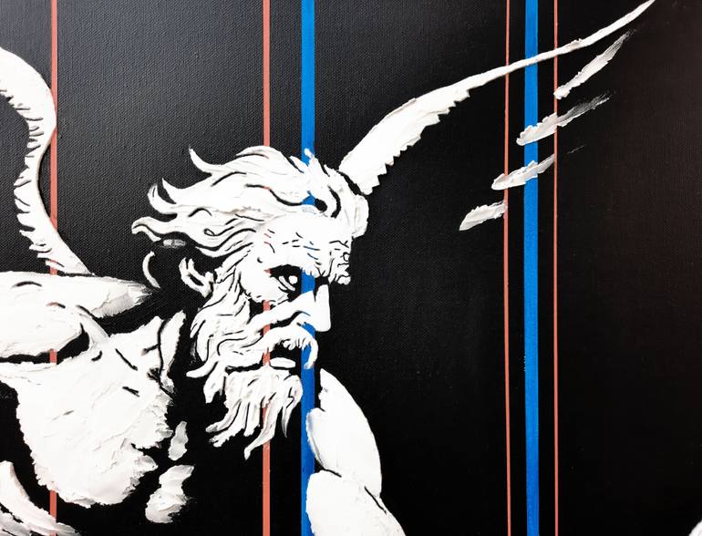 Original Black & White Classical Mythology Painting by Sara Lora