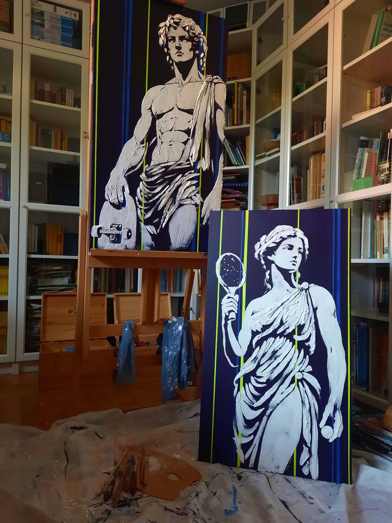 Original Street Art Classical Mythology Sculpture by Sara Lora