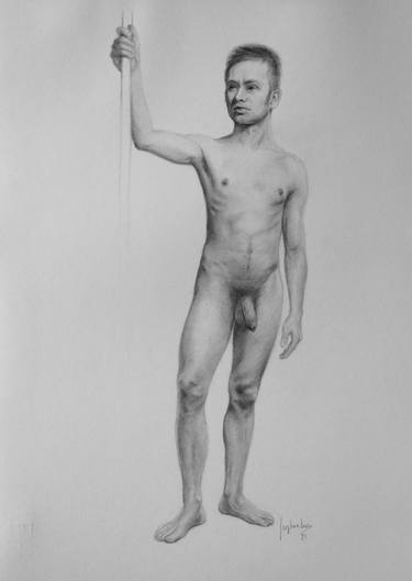 Original Figurative Nude Drawings by Jorge Bandarra