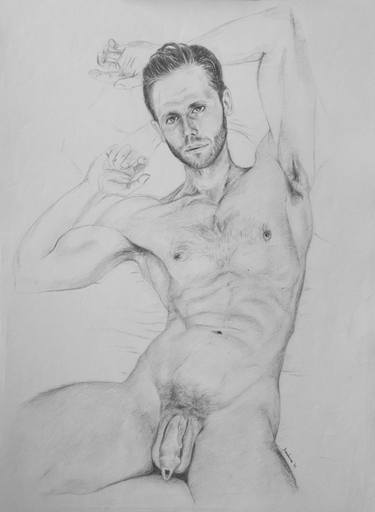 Original Portraiture Nude Drawings by Jorge Bandarra