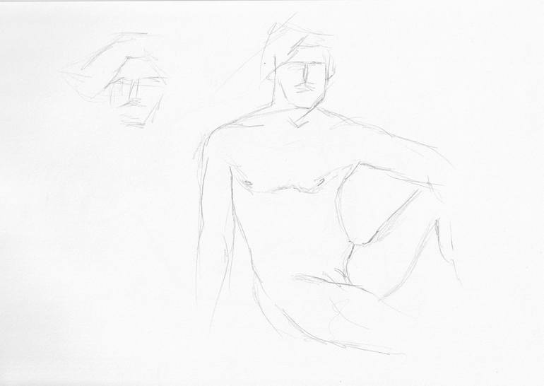 Original Figurative Nude Drawing by Jorge Bandarra