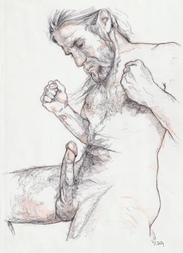 Original Figurative Erotic Drawings by Jorge Bandarra