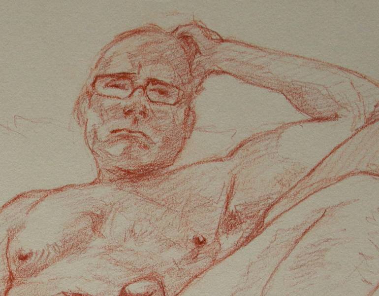 Original Figurative Nude Drawing by Jorge Bandarra