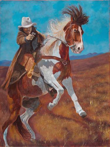 Original Photorealism Horse Painting by Roger Burch