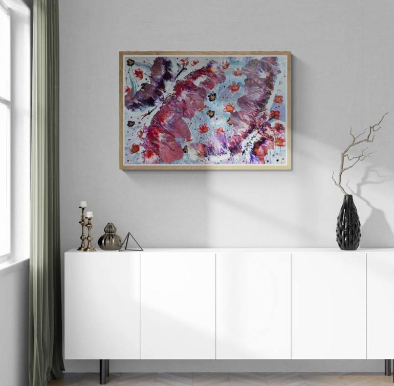 Original Abstract Expressionism Abstract Painting by Tugba Kuvvetli