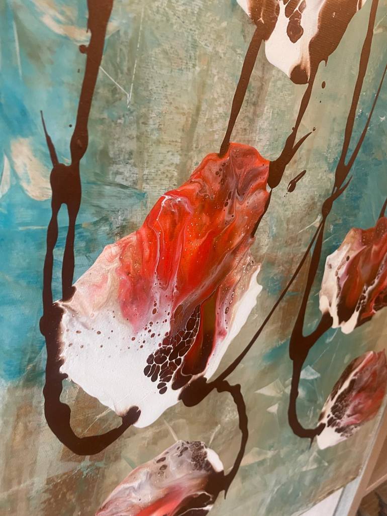 Original Abstract Botanic Painting by Tugba Kuvvetli