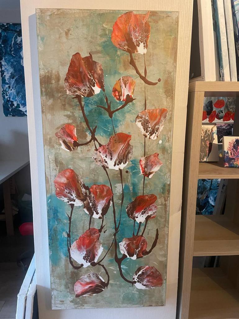 Original Abstract Botanic Painting by Tugba Kuvvetli