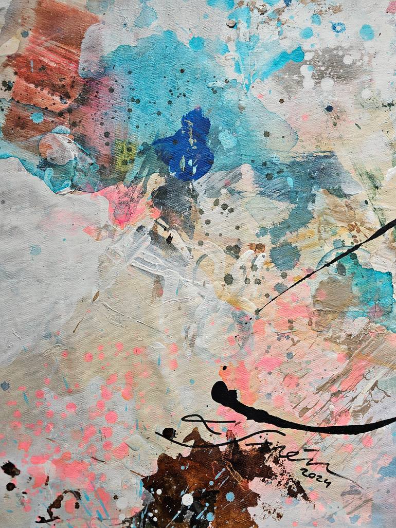 Original Abstract Expressionism Floral Painting by Lotta Siren