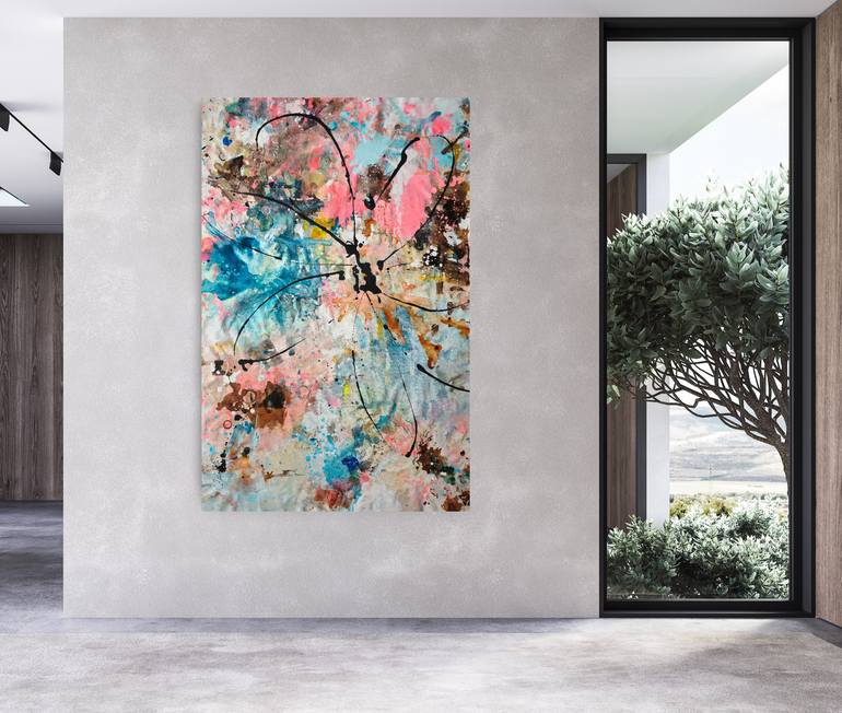 Original Abstract Expressionism Floral Painting by Lotta Siren