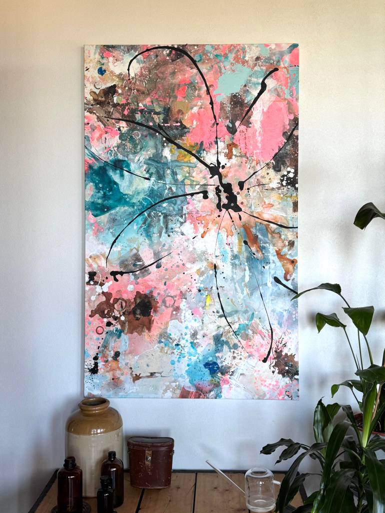 Original Abstract Expressionism Floral Painting by Lotta Siren