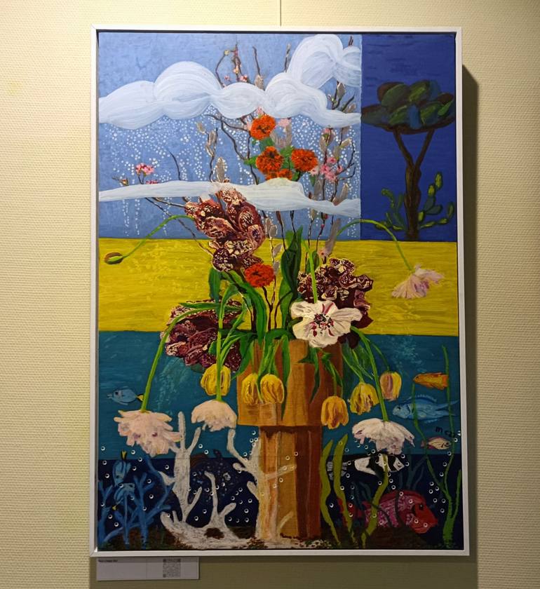 Original Floral Painting by Mieke Van Os