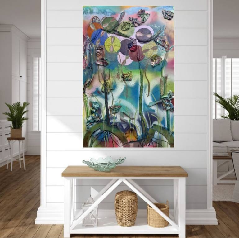 Original Abstract Expressionism Landscape Mixed Media by Mieke Van Os