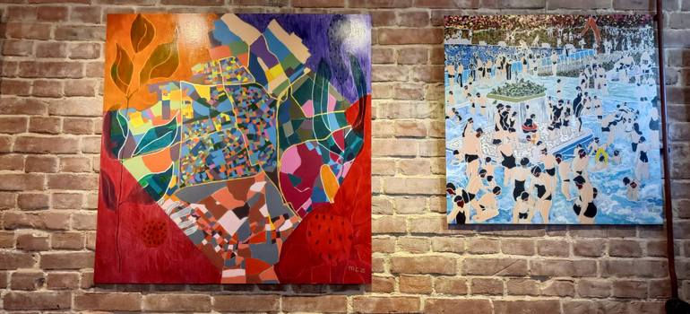 Original Abstract Expressionism Abstract Painting by Mieke Van Os