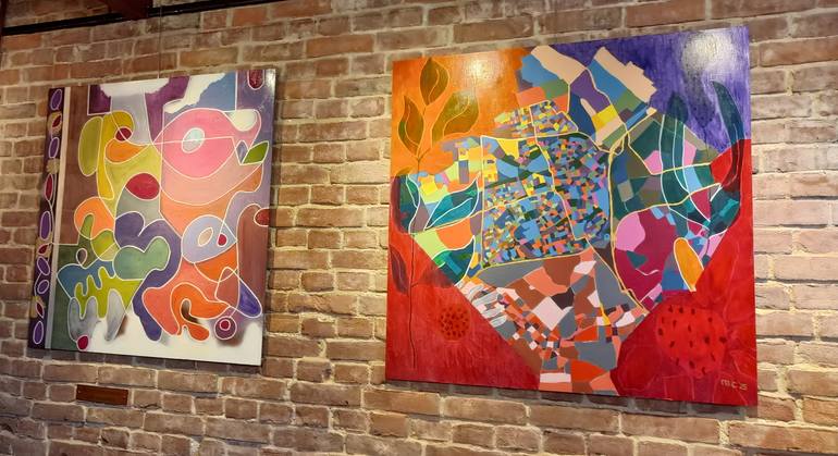 Original Abstract Expressionism Abstract Painting by Mieke Van Os