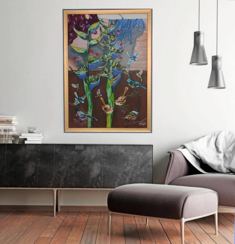 Original Abstract Expressionism Floral Painting by Mieke Van Os